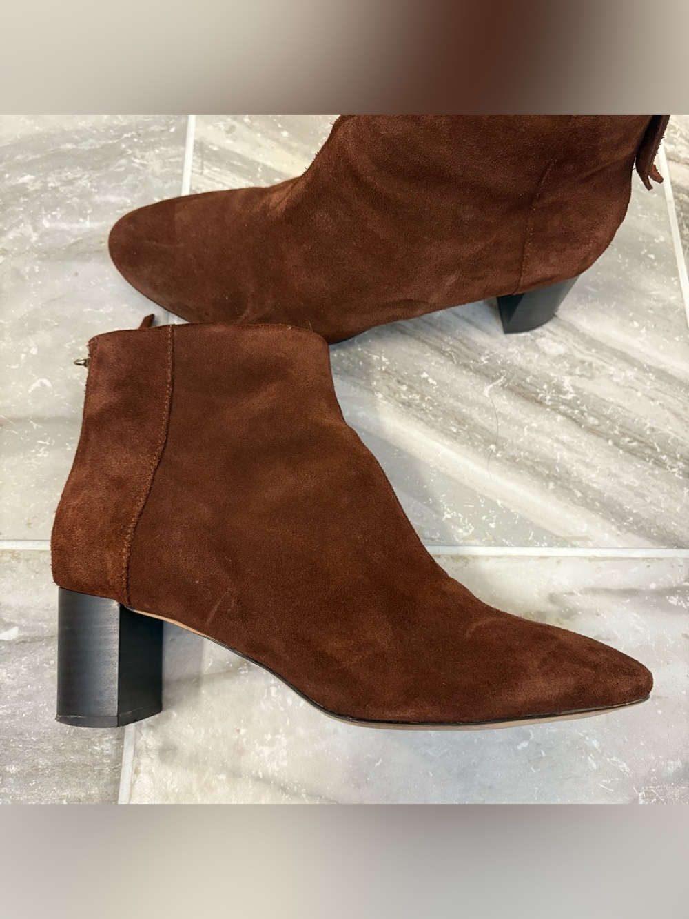 H&M Genuine Suede Chocolate Brown Ankle Boots
